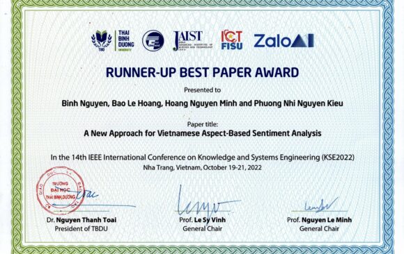 ACCOMPLISHED UNDERGRADUATE AND POSTGRADUATE STUDENT AUTHORS SECURED RUNNER-UP BEST PAPER AWARD AT TWO INTERNATIONAL CONFERENCES