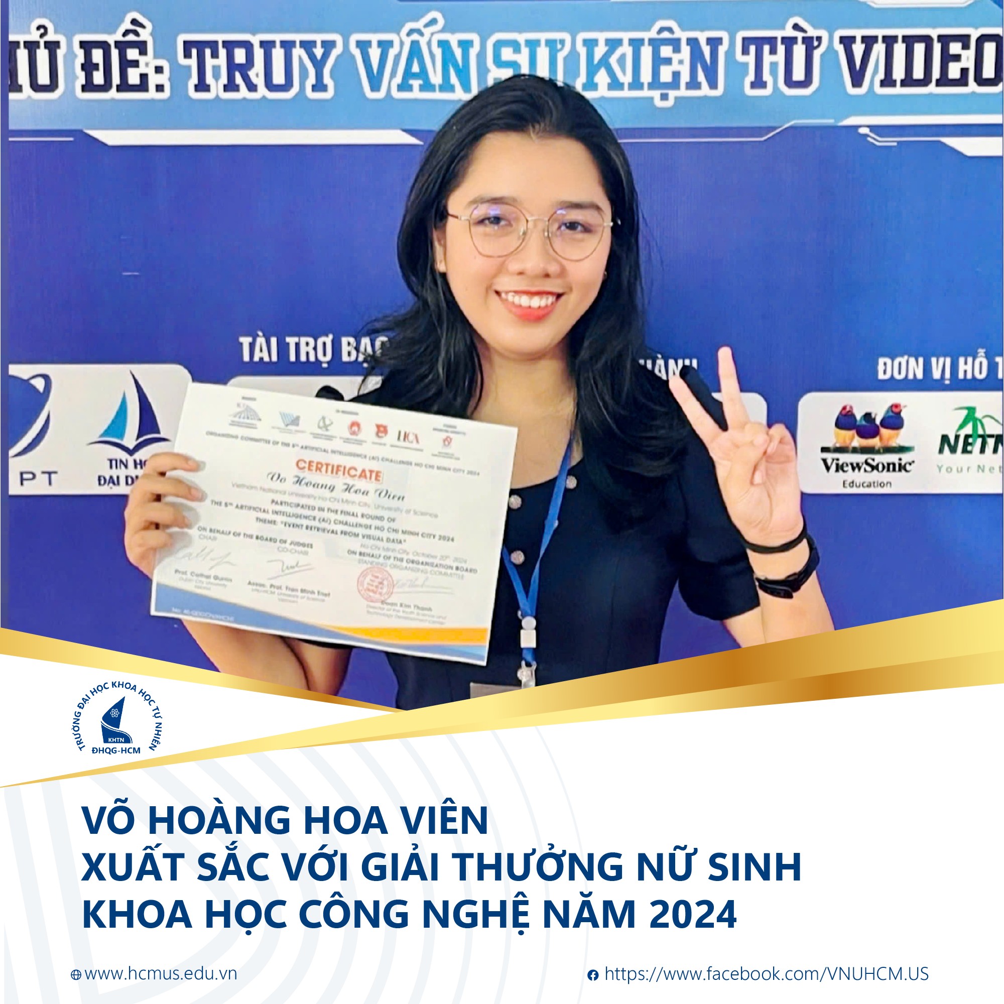 [OUTSTANDING ROLE MODELS] VÕ HOÀNG HOA VIÊN: EXCEPTIONAL FEMALE STUDENT IN INFORMATION TECHNOLOGY WITH A PASSION FOR DATA SCIENCE