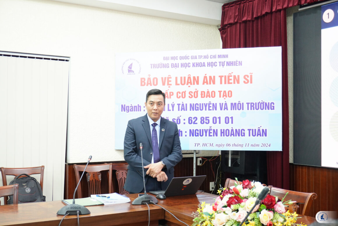 [DOCTORAL THESIS DEFENCE] DOCTORAL CANDIDATE NGUYỄN HOÀNG TUẤN DEFENDS THE DOCTORAL THESIS AT THE UNIVERSITY LEVEL WITH THE TOPIC “RESEARCH ON THE IMPACT OF DROUGHT ON AGRICULTURAL PRODUCTION IN NINH THUAN PROVINCE AND THE DEVELOPMENT OF ADAPTATION SOLUTIONS IN THE CONTEXT OF CLIMATE CHANGE”