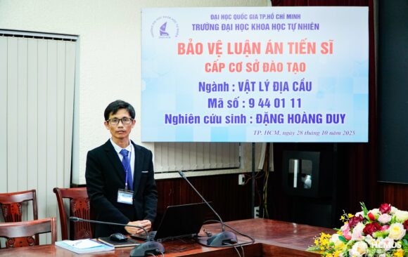 [DOCTORAL THESIS DEFENCE] RESEARCHER ĐẶNG HOÀNG DUY SUCCESSFULLY DEFENDS DOCTORAL THESIS AT INSTITUTIONAL LEVEL IN GEOPHYSICS