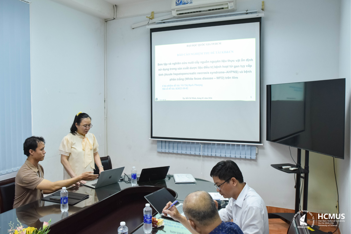 [VNUHCM S&T PROJECT EVALUATION] COLLECTION AND INVESTIGATION INTO THE CULTIVATION OF STABLE PLANT SOURCES FOR THE PRODUCTION OF MEDICINAL REMEDIES AGAINST ACUTE HEPATOPANCREATIC NECROSIS SYNDROME (AHPNS) AND WHITE FECES DISEASE (WFD) IN SHRIMP