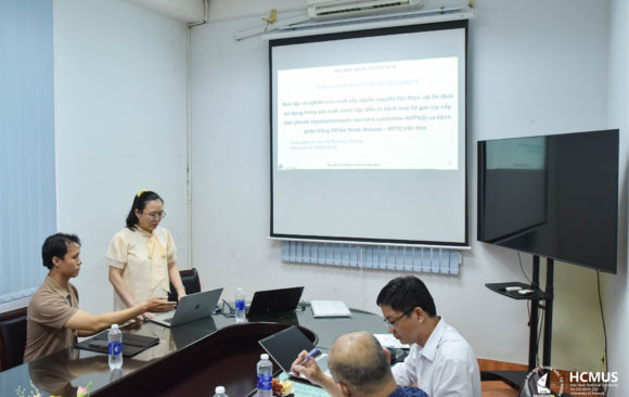 [VNUHCM S&T PROJECT EVALUATION] COLLECTION AND INVESTIGATION INTO THE CULTIVATION OF STABLE PLANT SOURCES FOR THE PRODUCTION OF MEDICINAL REMEDIES AGAINST ACUTE HEPATOPANCREATIC NECROSIS SYNDROME (AHPNS) AND WHITE FECES DISEASE (WFD) IN SHRIMP