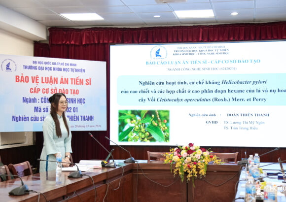 DOCTORAL THESIS DEFENCE] RESEARCHER ĐOÀN THIÊN THANH SUCCESSFULLY DEFENDS DOCTORAL THESIS ON ANTI-HELICOBACTER PYLORI ACTIVITY FROM CLEISTOCALYX OPERCULATUS