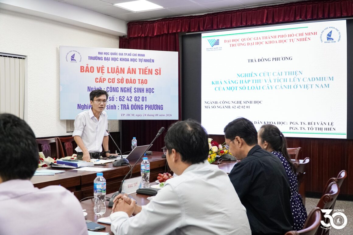 [DOCTORAL THESIS DEFENCE] DOCTORAL RESEARCHER TRÀ ĐÔNG PHƯƠNG SUCCESSFULLY DEFENDS DOCTORAL THESIS ON POTENTIAL OF ORNAMENTAL PLANTS FOR CADMIUM-CONTAMINATED SOIL REMEDIATION