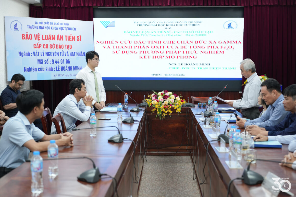 [DOCTORAL THESIS DEFENCE] DOCTORAL RESEARCHER LÊ HOÀNG MINH SUCCESSFULLY DEFENDS DOCTORAL THESIS ON IRON OXIDE-DOPED CONCRETE FOR GAMMA RADIATION SHIELDING